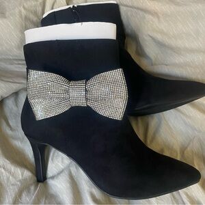 NEW Torrid Rhinestone Bow Stiletto Ankle Bootie